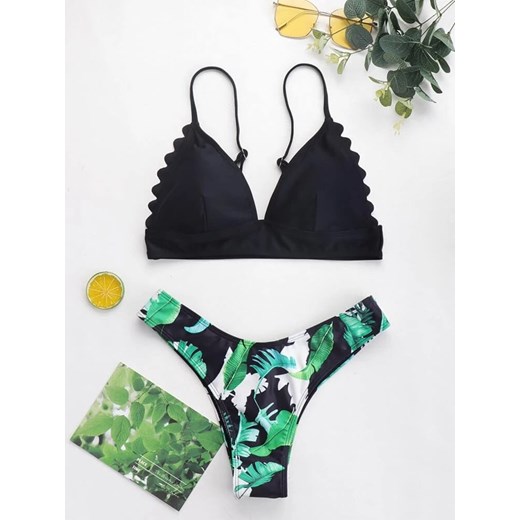 SHEIN Czarny dwuczęściowy strój kąpielowy (S) 36 (S) SUPELO