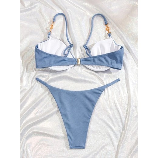 SHEIN Prążkowane bikini top figi (M) 38 (M) SUPELO