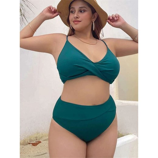 SHEIN Turkusowy top figi bikini (4XL) 4XL SUPELO