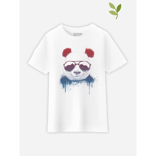 Koszulka "Stay Cool" w kolorze białym Wooop 152 okazyjna cena Limango Polska