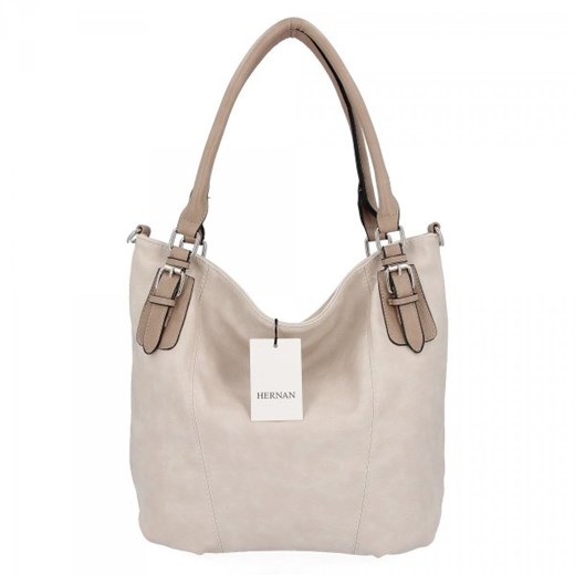 Shopper bag Hernan matowa na ramię ze skóry ekologicznej mieszcząca a7