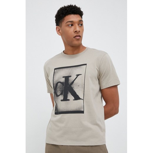 Calvin Klein Performance t-shirt Essentials męski kolor brązowy z nadrukiem L ANSWEAR.com