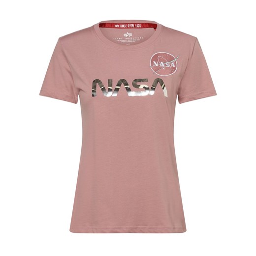 Alpha Industries T-shirt damski Kobiety Bawełna brudny róż nadruk ze sklepu vangraaf w kategorii Bluzki damskie - zdjęcie 154366552