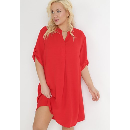Czerwona Sukienka Eurasius ze sklepu Born2be Odzież w kategorii Sukienki - zdjęcie 154393581