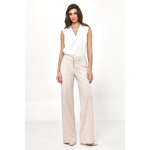 Nife bluzka damska biała na lato z dekoltem w serek bez rękawów 