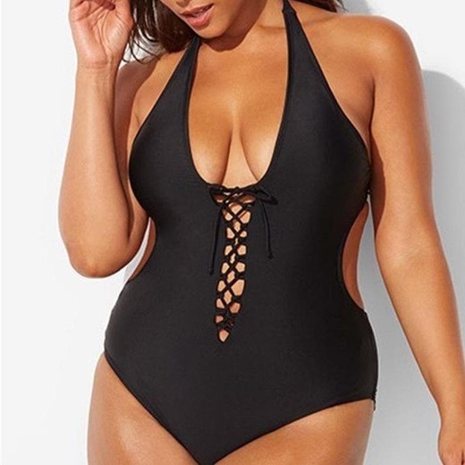 Jednoczęściowy Wiązany Strój Kąpielowy Plus Size Parine.pl 4XL ParinePL