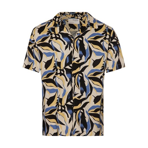 Selected Koszula męska Mężczyźni Regular Fit wiskoza beżowy wzorzysty XL vangraaf