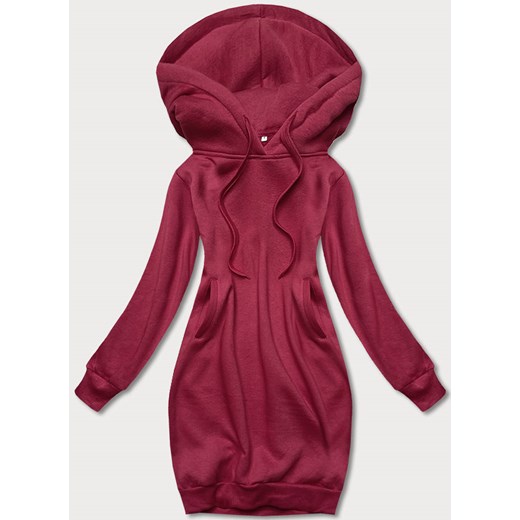 Długa bluza dresowa bordowa (YS10005-21) ze sklepu goodlookin.pl w kategorii Bluzy damskie - zdjęcie 154403982