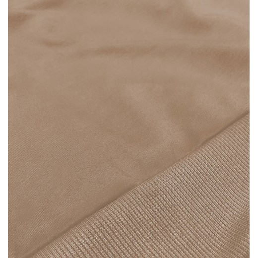 Cienka krótka bluza dresowa damska cappuccino (8B938-91) ze sklepu goodlookin.pl w kategorii Bluzy damskie - zdjęcie 154406440