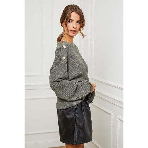 Sweter "Cornella" w kolorze oliwkowym So Cachemire M Limango Polska okazja
