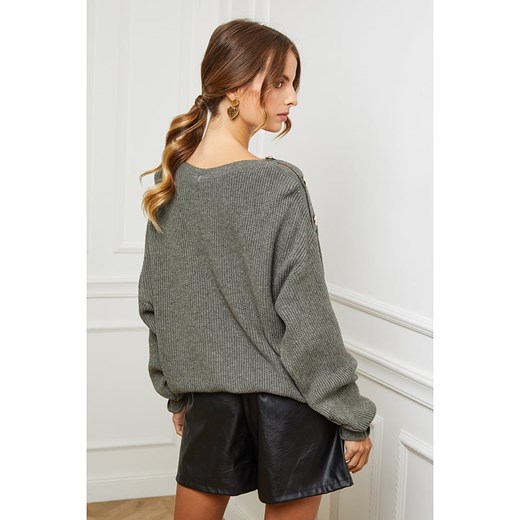 Sweter "Cornella" w kolorze oliwkowym So Cachemire L okazja Limango Polska