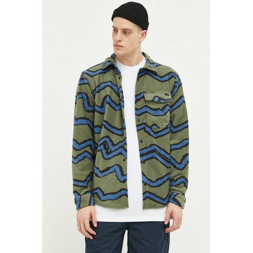 Billabong koszula polarowa kolor zielony regular z kołnierzykiem klasycznym Billabong L ANSWEAR.com