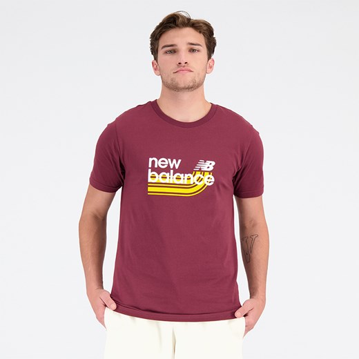 Koszulka męska New Balance MT31908BG – bordowa ze sklepu New Balance Poland w kategorii T-shirty męskie - zdjęcie 154416543