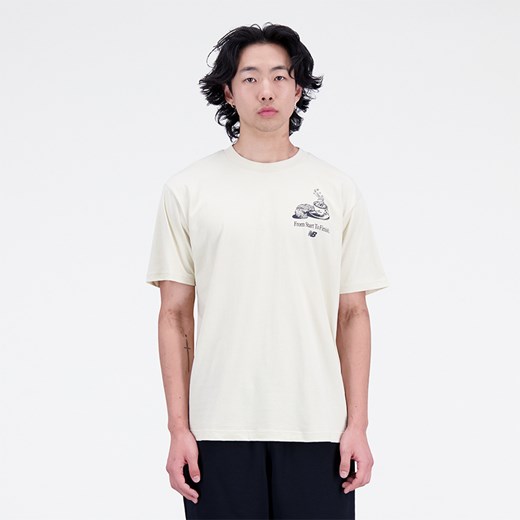 Koszulka męska New Balance MT31561BE – beżowa ze sklepu New Balance Poland w kategorii T-shirty męskie - zdjęcie 154419310