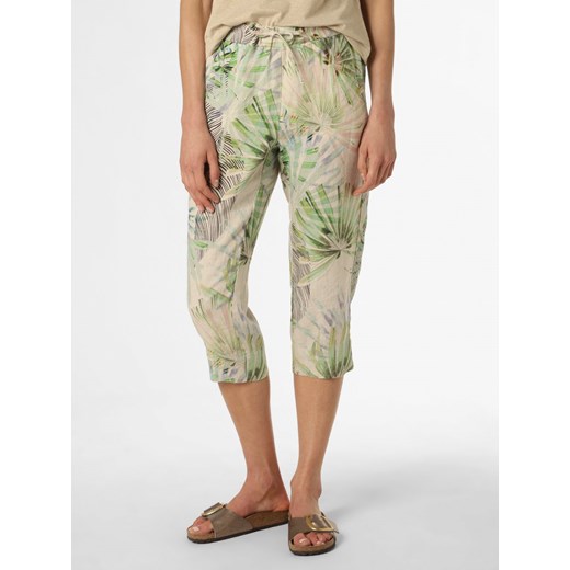 Zerres Damskie spodnie lniane Kobiety len beżowy wzorzysty ze sklepu vangraaf w kategorii Spodnie damskie - zdjęcie 154421670