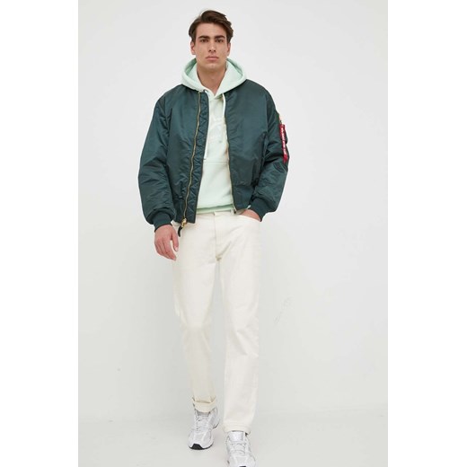 Alpha Industries kurtka bomber dwustronna męska kolor zielony zimowa Alpha Industries S ANSWEAR.com