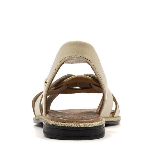 Beżowe skórzane sandały LM40273 40 promocyjna cena NESCIOR