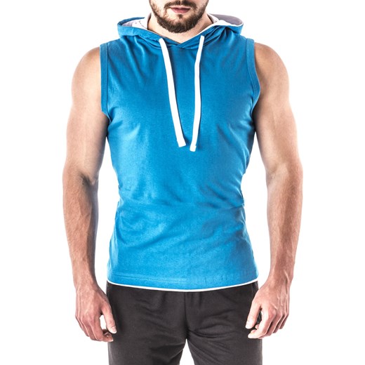 Koszulka bezrękawnik 14-510 - turkus ze sklepu Risardi w kategorii T-shirty męskie - zdjęcie 154439584