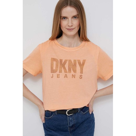 Dkny t-shirt damski kolor pomarańczowy XS ANSWEAR.com