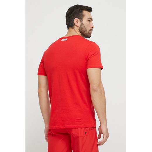 Bikkembergs t-shirt plażowy bawełniany kolor czerwony z nadrukiem XL ANSWEAR.com