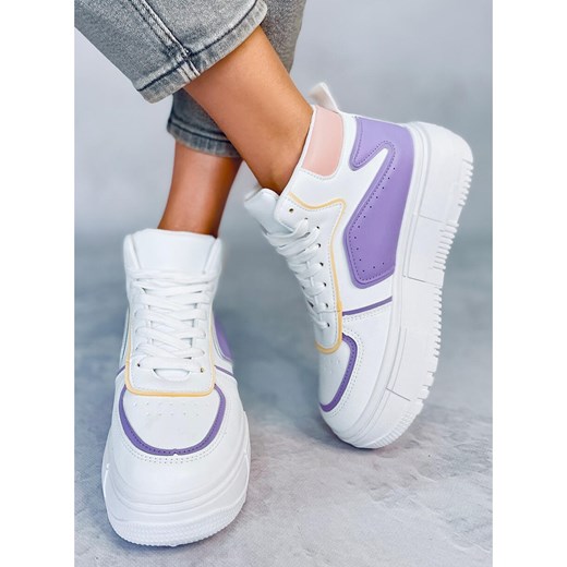 Sneakersy za kostkę Storm WHITE/PURPLE białe 38 ButyModne.pl