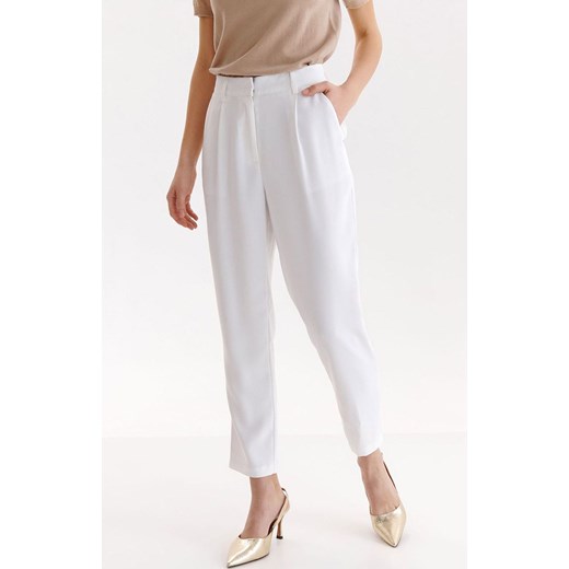 Eleganckie spodnie damskie z wysokim stanem SSP4244, Kolor biały, Rozmiar 34, Top Secret 38 Primodo