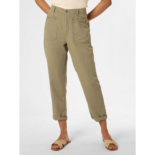MAC Spodnie z dodatkiem lnu Kobiety Bawełna trzcinowy jednolity ze sklepu vangraaf w kategorii Spodnie damskie - zdjęcie 154458002