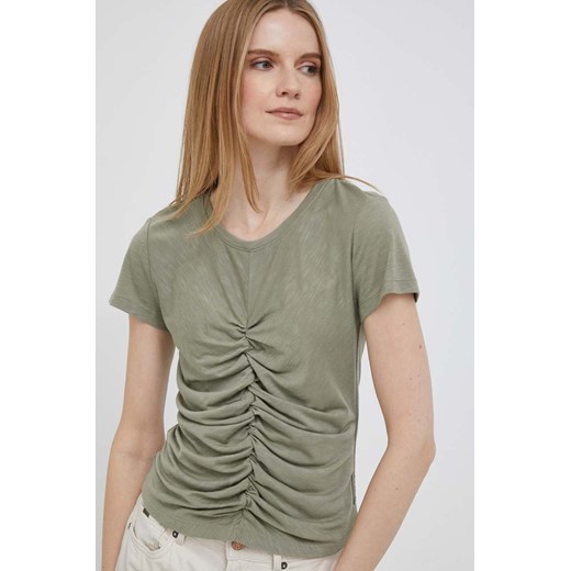Dkny t-shirt damski kolor zielony ze sklepu ANSWEAR.com w kategorii Bluzki damskie - zdjęcie 154473050