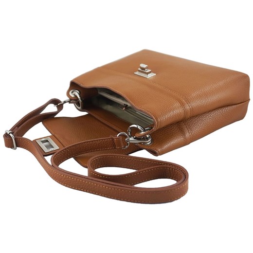 Torebka damska skórzana crossbody Różowa pudrowa Barberini`s uniwersalny butyolivier
