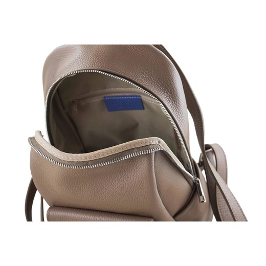 Skórzany damskie plecak miejski - Beżowy ciemny Barberini`s uniwersalny butyolivier