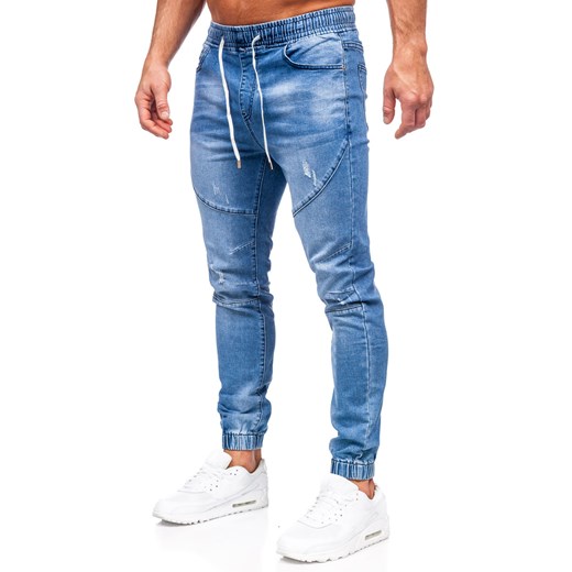 Granatowe spodnie jeansowe joggery męskie Denley KS2112 31/M okazja Denley