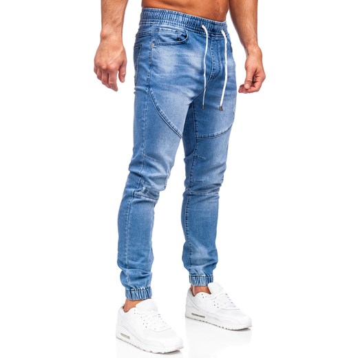 Granatowe spodnie jeansowe joggery męskie Denley KS2112 35/XL promocja Denley