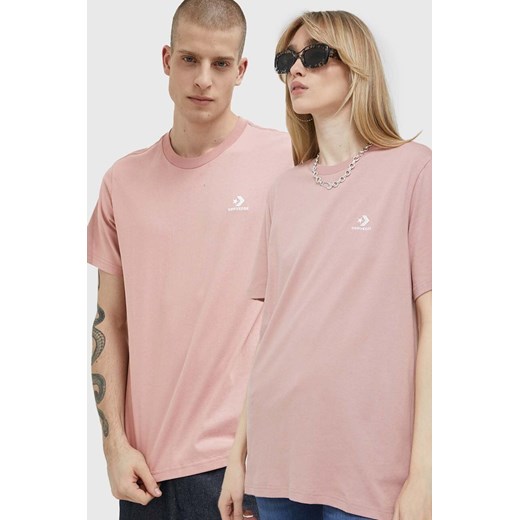 Converse t-shirt bawełniany kolor różowy gładki Converse S ANSWEAR.com