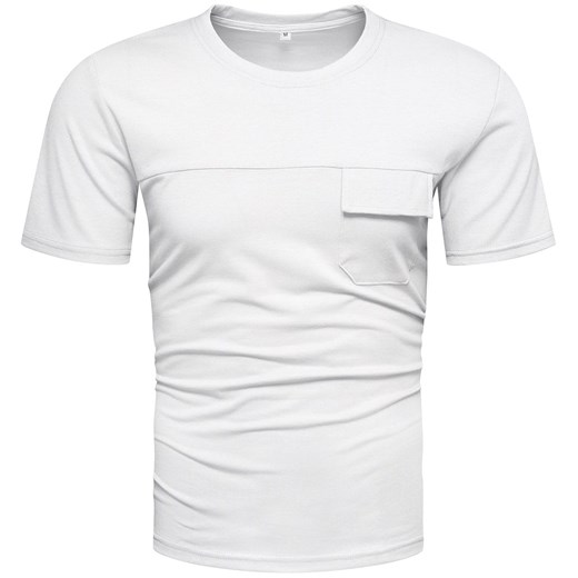 Koszulka męska biała z kieszonką Recea ze sklepu Recea.pl w kategorii T-shirty męskie - zdjęcie 154493853