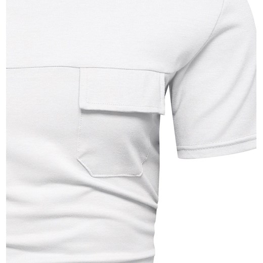 T-shirt męski biały Recea z krótkim rękawem 
