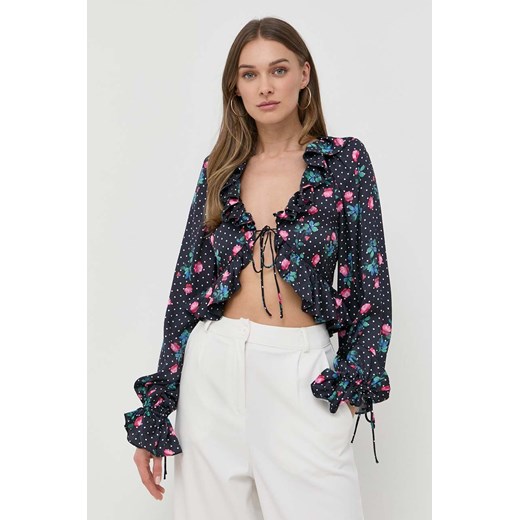 For Love & Lemons bluzka damska kolor granatowy wzorzysta For Love & Lemons XS ANSWEAR.com