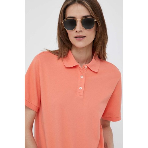 United Colors of Benetton polo damski kolor pomarańczowy United Colors Of Benetton S ANSWEAR.com