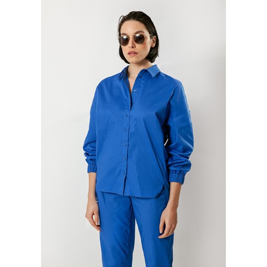 Niebieska popelinowa koszula z marszczeniem na plecach ze sklepu Molton w kategorii Koszule damskie - zdjęcie 154521681