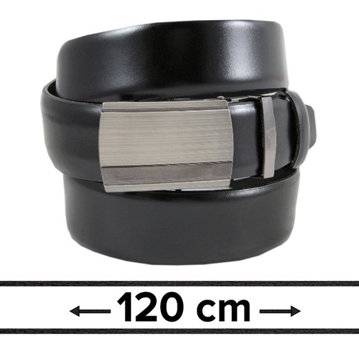 Pasek Czarny do Spodni 120 cm, Automatyczna Klamra, Skórzany, Elegancki -VICTORIO PSVCTO021640rozm120 ze sklepu JegoSzafa.pl w kategorii Paski męskie - zdjęcie 154533790