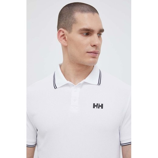 Helly Hansen polo męski kolor biały gładki ze sklepu ANSWEAR.com w kategorii T-shirty męskie - zdjęcie 154536024