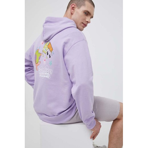Puma bluza bawełniana X SPONGEBOB męska kolor fioletowy z kapturem z nadrukiem Puma S ANSWEAR.com