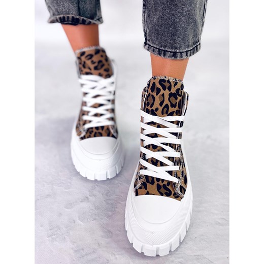 PA1 Trampki wysokie panterka Tiger Leopard brązowe 39 ButyModne.pl