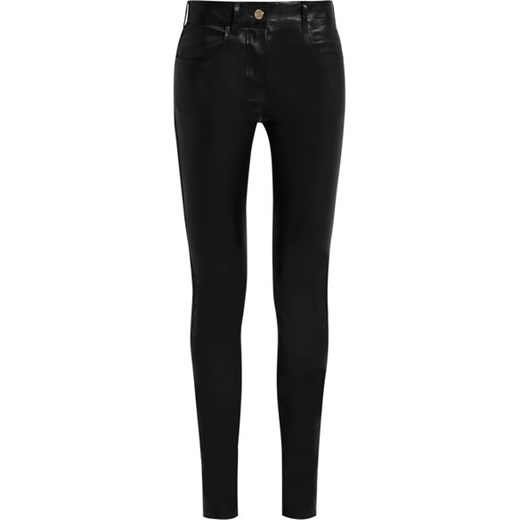 Skinny pants in black stretch-leather
