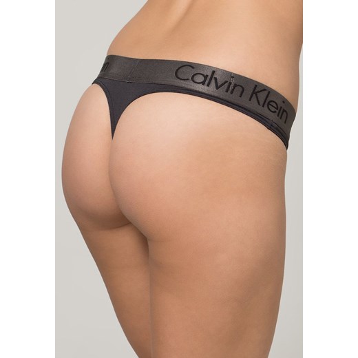 Calvin Klein Underwear Stringi black/shadow grey zalando pomaranczowy bez wzorów/nadruków