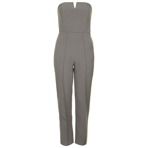 **Bandeau Skinny Tailored Jumpsuit by Rare topshop brazowy skinny