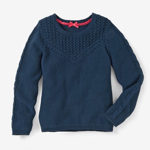 Sweter z ozdobnej dzianiny la-redoute-pl szary bawełna