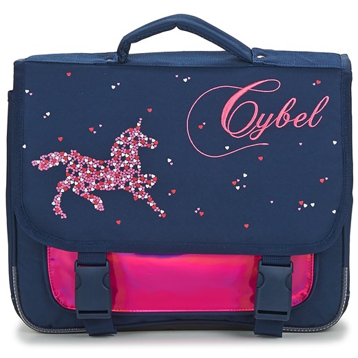 BAGTROTTER Cartable 38 cm Cybel Cheval/Licorne Marine et Rose