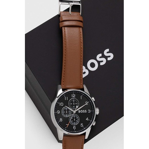 Hugo Boss zegarek 1513812 męski kolor brązowy Hugo Boss ONE ANSWEAR.com