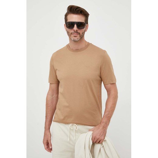 BOSS t-shirt bawełniany kolor beżowy gładki XL ANSWEAR.com
