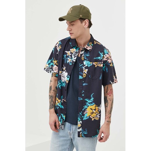 Vans koszula bawełniana męska kolor granatowy regular z kołnierzykiem klasycznym Vans S ANSWEAR.com